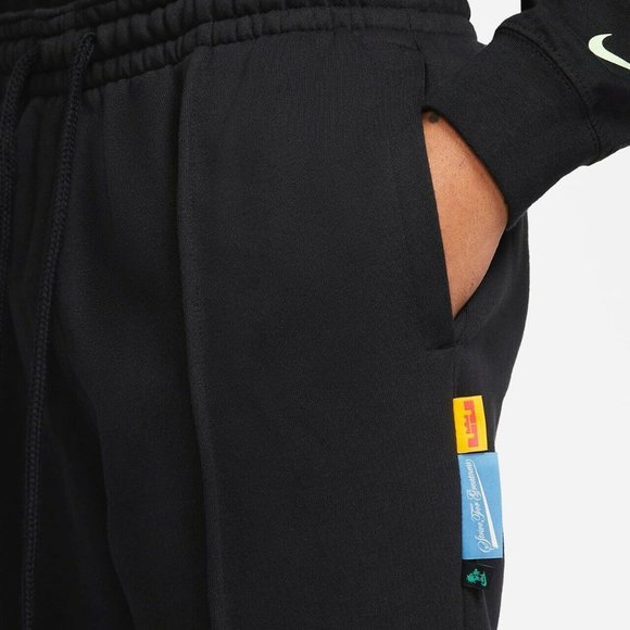 Nike LeBron Men's Brushed Fleece Pants Sweatpants Black New DA6704-010 Size M - Picture 8 of 10
